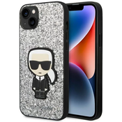 Karl Lagerfeld Karl Lagerfeld Glitter Flakes Ikonik - Ohišje za iPhone 14 Plus (srebrno)