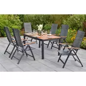 Gardenson VRTNA GARNITURA ASTROS aluminij barve grafita, naravne barve