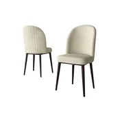 Hanah Home set trpezarijskih stolica Aste 4 kom, krem tkanina Babyface, braon metalne noge