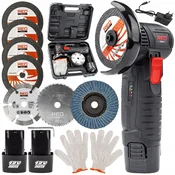 Komplet 76mm akumulatorski brezkrtačni kotni brusilnik 12V 2x2Ah