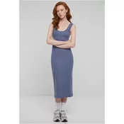 Womens Long Rib Dress Blue
