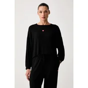 HUGO loungewear pulover ženski z modalom HEART TOP