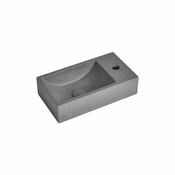 Temno siv betonski manjši umivalnik 40x22 cm Crest – Sapho