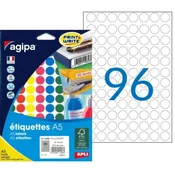 Okrogle etikete 15mm Agipa A5 mix 5 barv