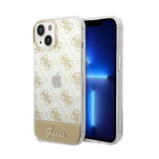 Guess GUHCP14SHG4MHG ovitek za iPhone 14 6.1 - prozoren z zlatimi potiskom