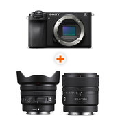 Fotoaparat Sony - Alpha A6700, Black + Objektiv Sony - E, 15mm, f/1.4 G + Objektiv Sony - E PZ, 10-20mm, f/4 G