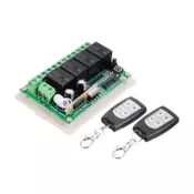 Prekidac RF 433MHz, 4 kanala, 12VDC, sa dva daljinska upravljaca