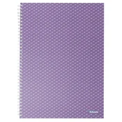 Esselte ColourBreeze A4 spiralni blok s linijama, boja lavande, 628484