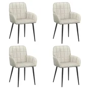 Trpezarijske stolice 4 pcs Baršun Krem 57 x 50 x 85 cm