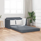 Krevet na razvlacenje Tamno siva 124 x 71 x 78 cm Baršun