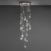 Knikerboker Curve LED obesek, 20fl, srebrna - Dnevna soba/jedilnica - Sodobni - srebro - Kovina