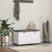 vidaXL Haldna klop z blazino s shranjevanjem Bela 80 x 38 x 46 cm