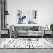 Klubska mizica 2 kosa betonsko siva 50x46x50 cm inženirski les