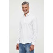 Bombažna srajca Calvin Klein moška, bela barva