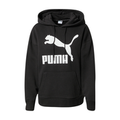 Pulover Puma ženska, črna barva, s kapuco