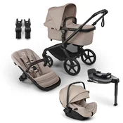 Bugaboo Fox 5 Renew travel+ Otter Desert Taupe Melange, BLACK/DESERT TAUPE MELANGE-DESERT TAUPE MELANGE, komplet 4v1