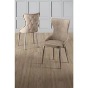 Hanah Home set trpezarijskih stolica Alpa 2 kom, kapucino tkanina Babyface, hromirane metalne noge