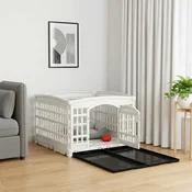 vidaXL 4 Panelni igralni prostor za kužke 122 x 106,5 x 82 cm Plastika