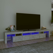 TV ormaric s LED svjetlima siva boja betona 230x36,5x40 cm