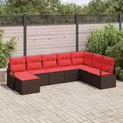 Set sofe s jastukom 8 pcs Smeda poliratan