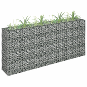 vidaXL Gabionsko cvetlično korito iz pocinkanega jekla 180x30x90 cm