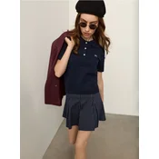 Sinsay - Pletena polo bluza sa dodatkom vune i vezom mašne - mornarsko