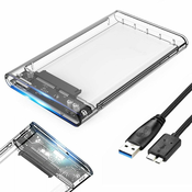 Verkgroup 2,5 SATA ohišje za trdi disk USB 3.0 LED prozoren