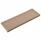 Prostirke za stepenice 15 kom 65x21x4 cm svijetlosmede pravokutne rubove