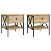 Vidaxl Nočna mizica 2 kosa sonoma hrast 40x42x45 cm inženirski les