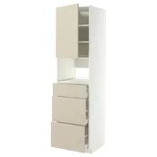 METOD / MAXIMERA Visoki element za ugradne uredaje, bela/Havstorp bež, 60x60x220 cm