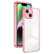 Hibridni ovitek Crystal Bumper z vgrajeno zaščito zadnje kamere za iPhone 14 - metallic pink