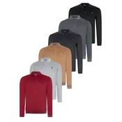 SET OF SIX V4007 DEWBERRY MENS SWEATSHIRT-BLACK-NAVY-ANTHRACITE-GREY-BURGUNDY-CAMEL