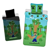 Pamučna dječja posteljina sa svjetlećim efektom za krevet za jednu osobu 140x200 cm Minecraft Jungle Fight – Jerry Fabrics