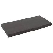 Vidaxl Stenska polica temno rjava 40x20x2 cm trdna hrastovina