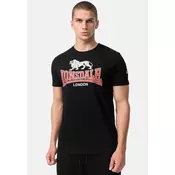 LONSDALE Majica Cromane  svetlo siva / živo rdeča / črna
