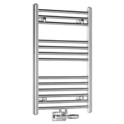 Kopalniški radiator ALYA ravni 500x803mm, centralni priključek, krom - Chrome - 500x803 mm - Aqualine - ALYA middle connection - 24 - Jeklo - Oblika H - Oblika H - 500 - 803 - 3.3 - 14