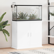 vidaXL Stojalo za akvarij visok sijaj belo 81x36x73 cm inženirski les
