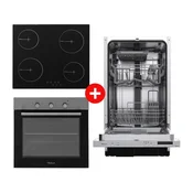 Tesla Ugradni set (BO601SX + HV6403SB) + Tesla Ugradna mašina za pranje sudova WDI462M, 45cm, 10 kompleta