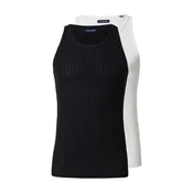 JACK & JONES Majica JWHACAPULCO  črna / bela