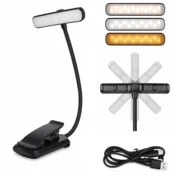 shumee USB LED nočna lučka za branje knjig s sponko 24 LED diod 360°