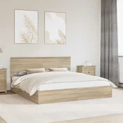 Postelja s shranjevanjem s predalom Sonoma hrast 180 x 200 cm