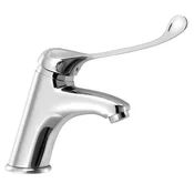 KASIOPEA Mešalna pipa za umivalnik brez izskočnega odpadka, medicinski vzvod, krom - Chrome - Aqualine - HOSPITAL - 24 - Medeninasti - Vzvod - Krožni - 220 - 110 - 14