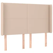 Uzglavlje s ušima boja cappuccina 147x16x118/128cm umjetna koža