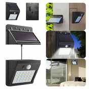 30LED SMD solarna stenska svetilka s PIR sezorjem gibanja dvodelna
