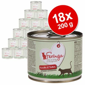 Varčno pakiranje Feringa Menü Duo-Sorten 18 x 200 g - Zajec & puran z rakitovcem in mačjo meto