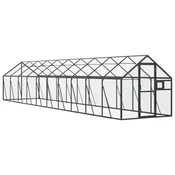 Kavez za ptice antracit 1,79x10x1,85 m aluminijski