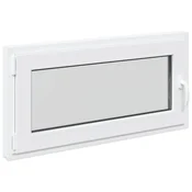 Vidaxl Okno za klet RISOR 100 x 50 cm PVC in steklo Bela