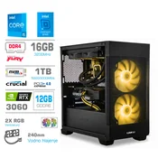 MEGA Računalnik MEGA MT S7X i5-14400F/RTX3060/16GB/1TB/750W/Brez OS/črna RGB + Estetski napajalni kabli [Rumena/Črna], (5000331206)