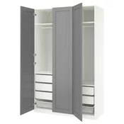 PAX / GULLABERG Kombinacija garderobera, bela/siva, 150x60x236 cm