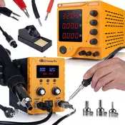 OEM Set Laboratorijski Napajalnik 32v 10a + Spajkalna Postaja 2v1 LCD 760w – Visoka Natančnost | ESD, Vroč Zrak, 1060 w